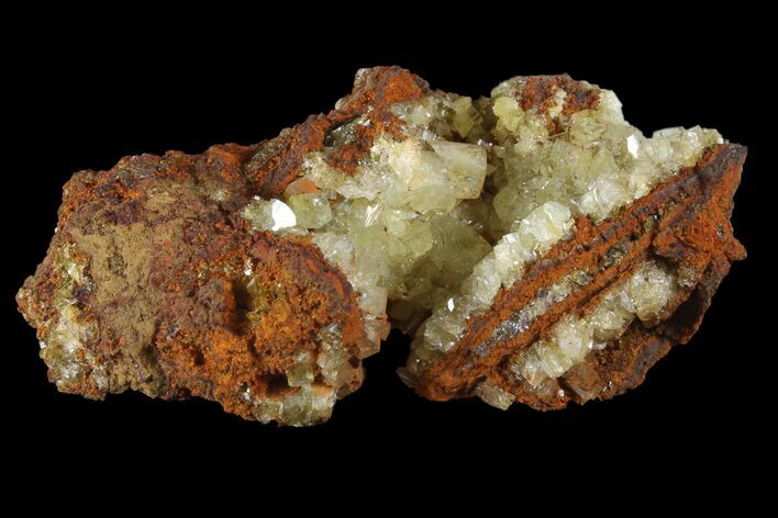 Yellow-Green Adamite Crystals On Limonite - Ojuela Mine, Mexico #155309